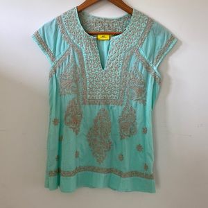 Roller Rabbit embroidered top xs